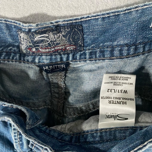 Silver Hunter Loose Tapered Denim Blue Jeans Pants Mens Size 31 x 32 - Picture 4 of 10